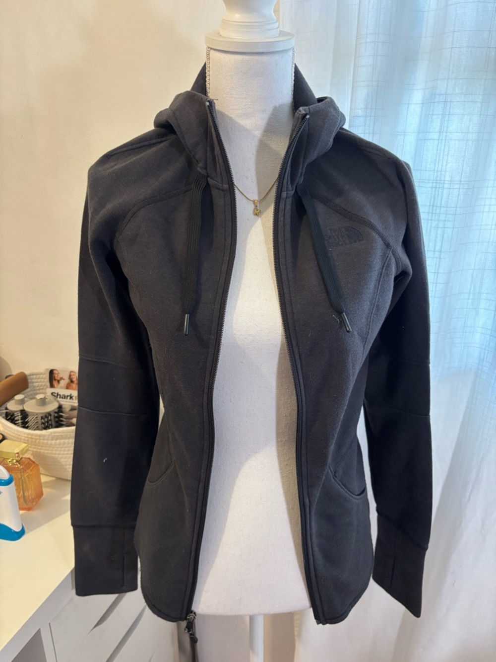 The North Face Dark Gray Hooded Zip Fleece Jacket